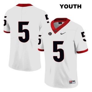 Youth Georgia Bulldogs NCAA #5 Julian Rochester Nike Stitched White Legend Authentic No Name College Football Jersey LPV0254UB